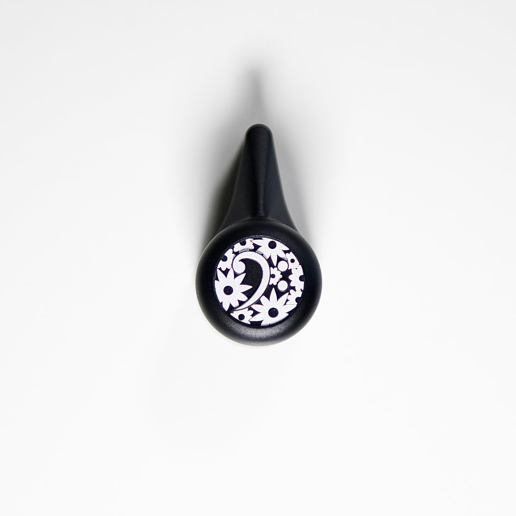 'The Selector' Bass Knob - Floral Bass Clef Design - Matte Black