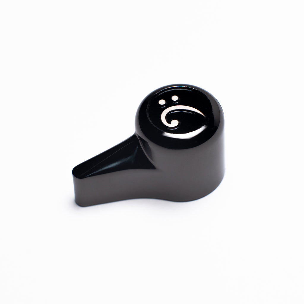 'The Selector' Bass Knob - Simple Bass Clef Design - Shadow Chrome