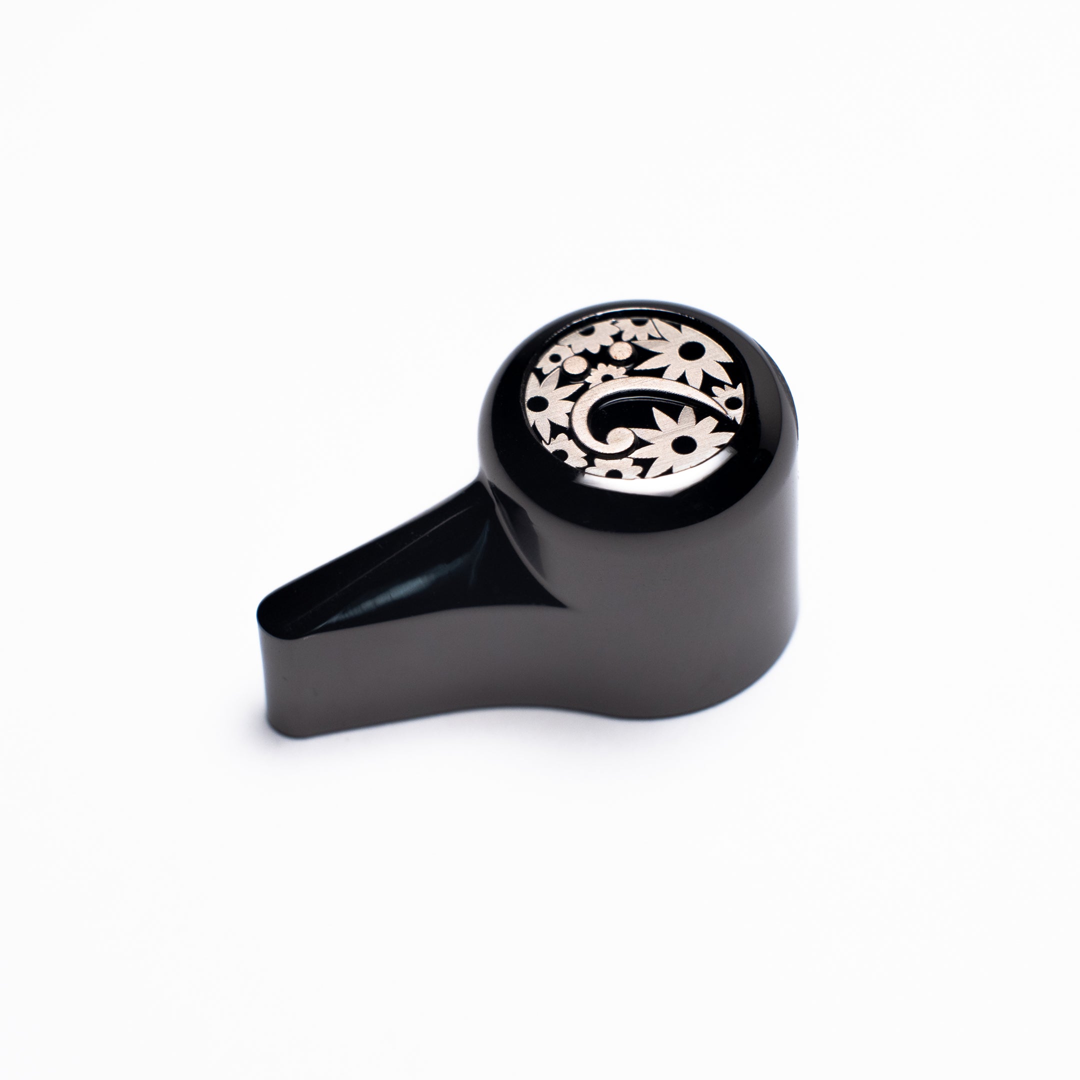 'The Selector' Bass Knob - Floral Bass Clef Design - Shadow Chrome
